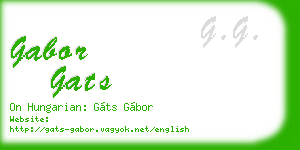 gabor gats business card